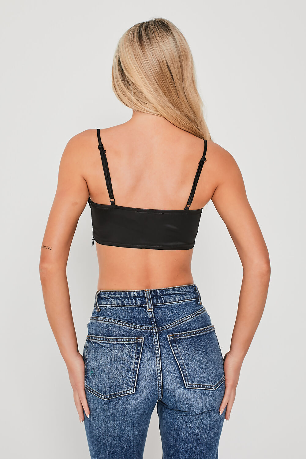 Heart Shaped Crop Top Black