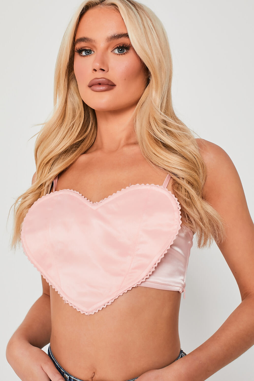 Heart Shaped Crop Top Pink