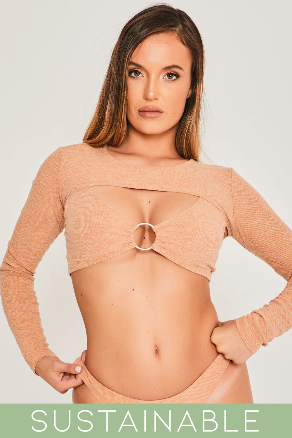 Recycled Rib Thong Mocha