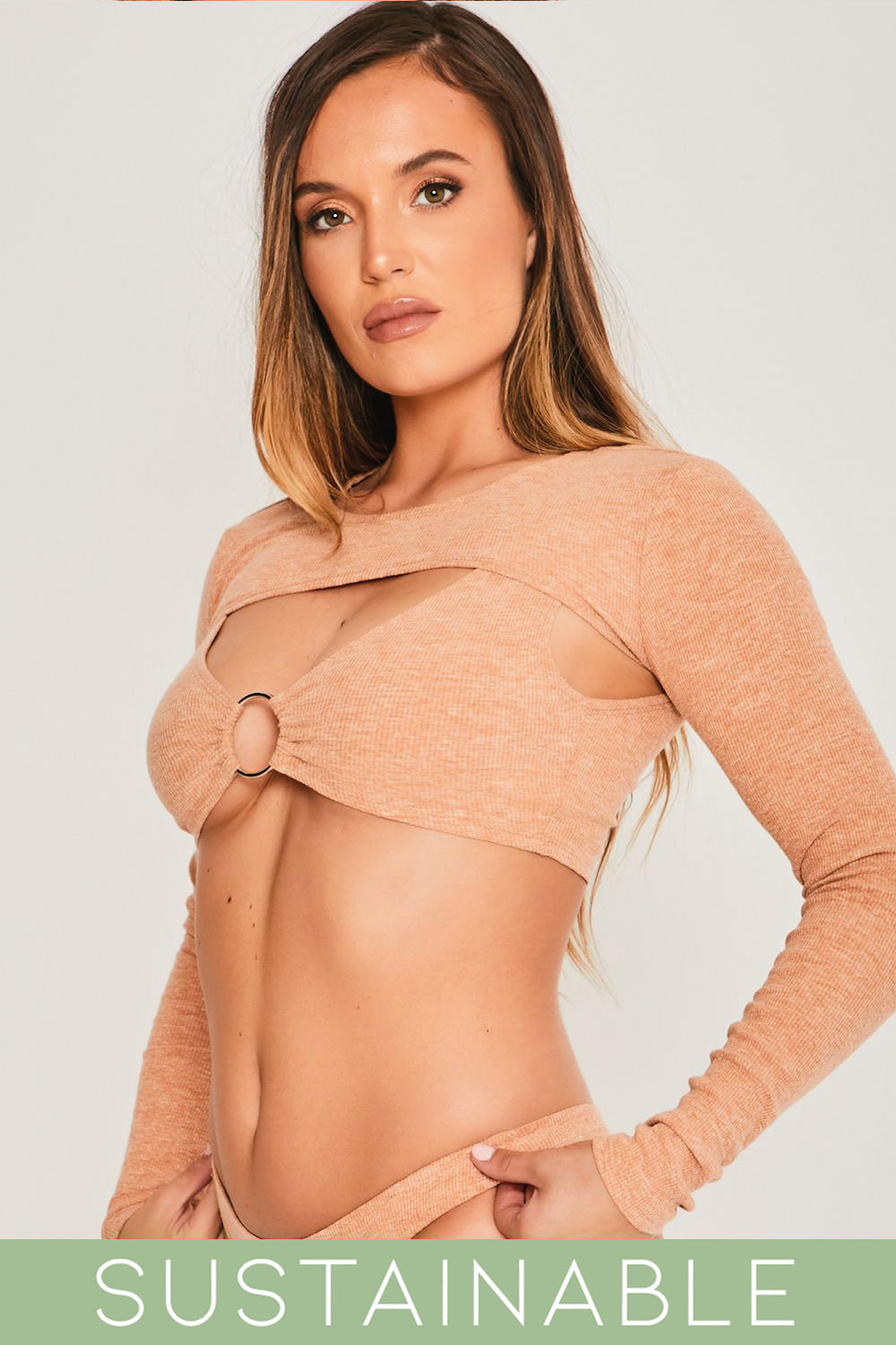 Recycled Rib Thong Mocha