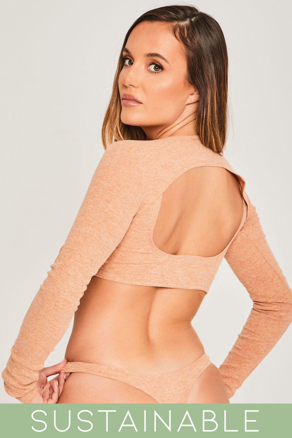 Recycled Rib Thong Mocha