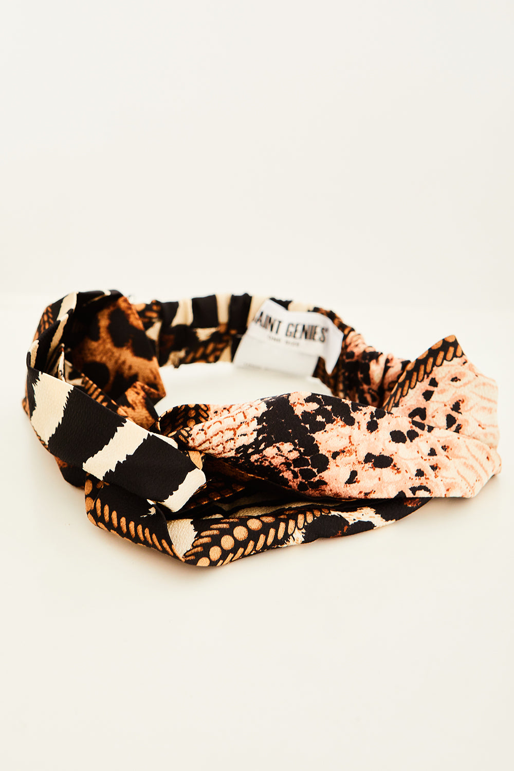 Chocolate Snake Scarf Print Loop Front Headband
