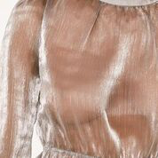 Shimmer Chiffon High Neck Blouse Top Silver