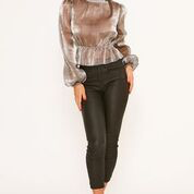 Shimmer Chiffon High Neck Blouse Top Silver