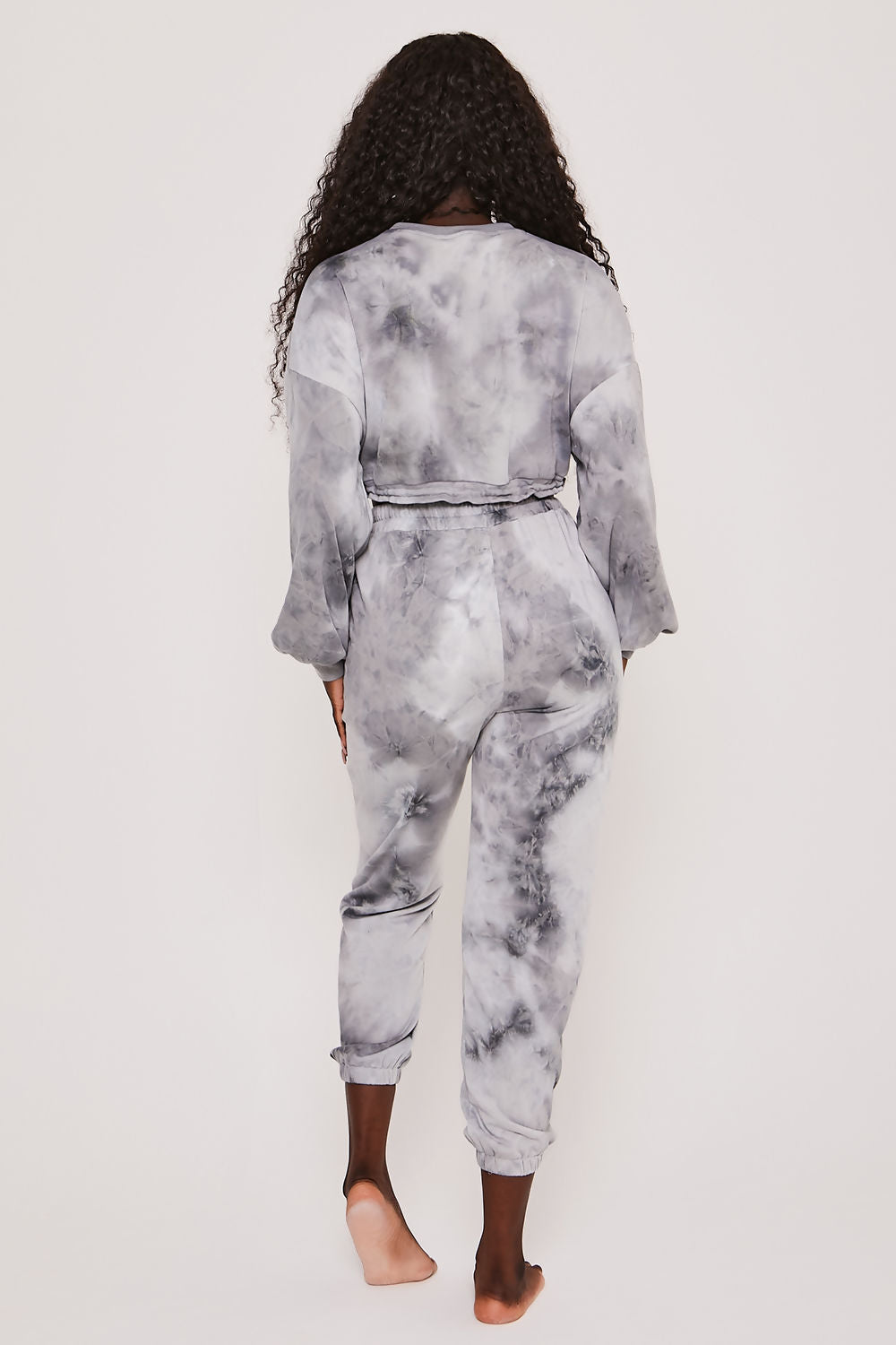 Tie Dye Drawstring Casual Joggers Grey