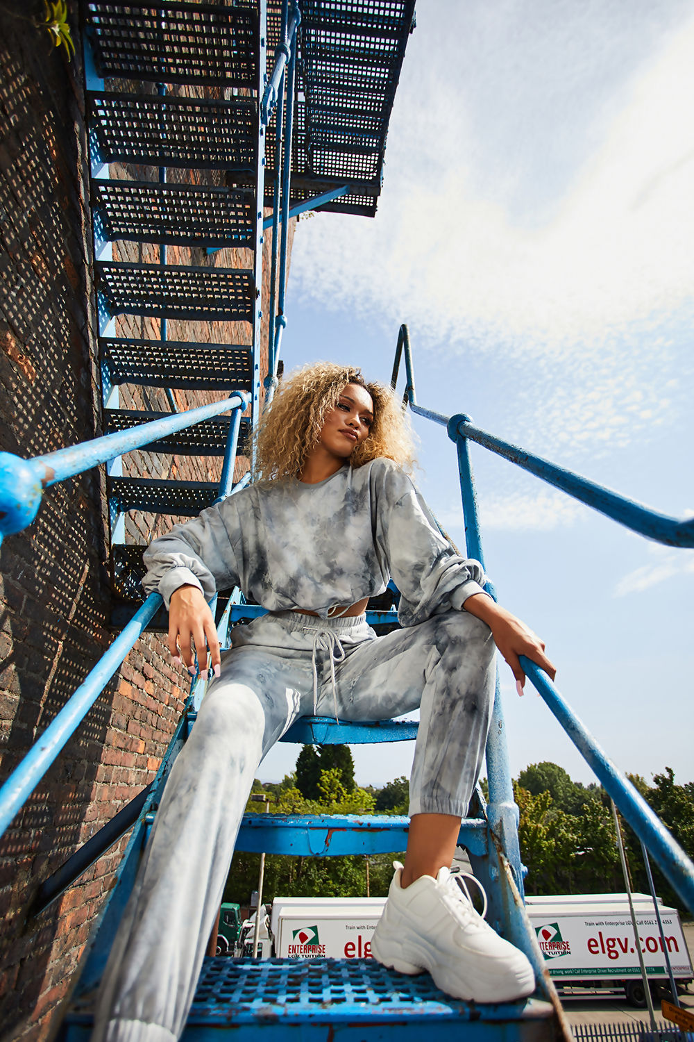 Tie Dye Drawstring Casual Joggers Grey