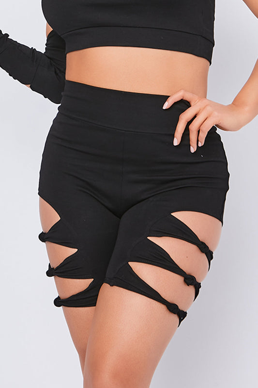 Knot Side Cycling Shorts Black