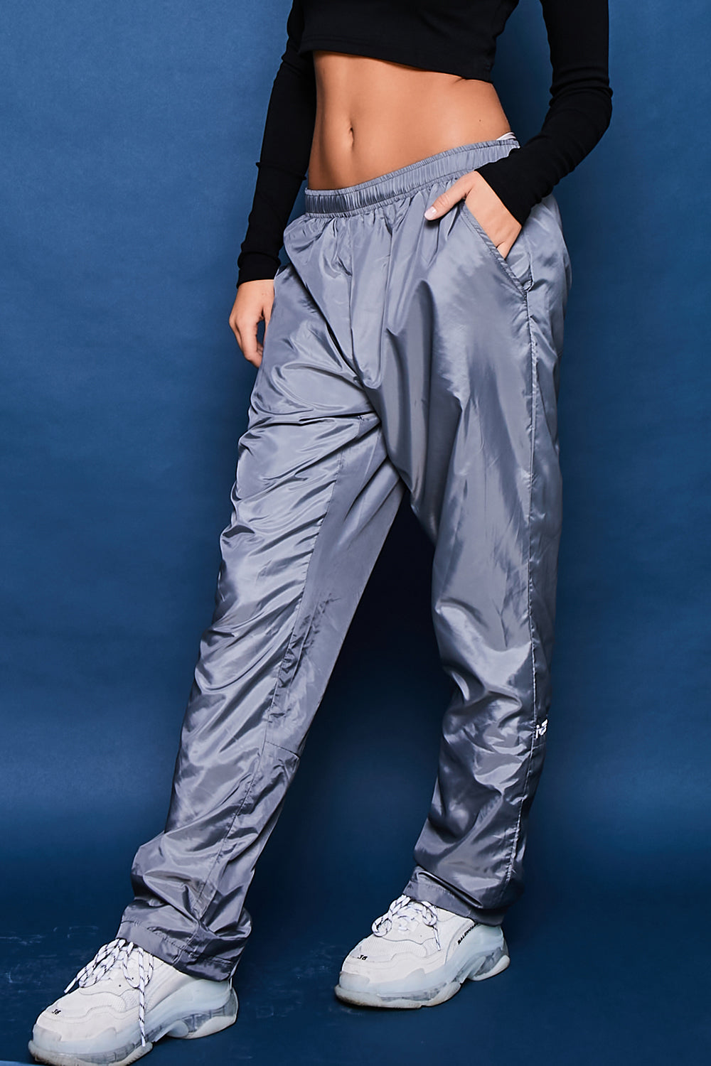 Silver Grey Sheen Joggers