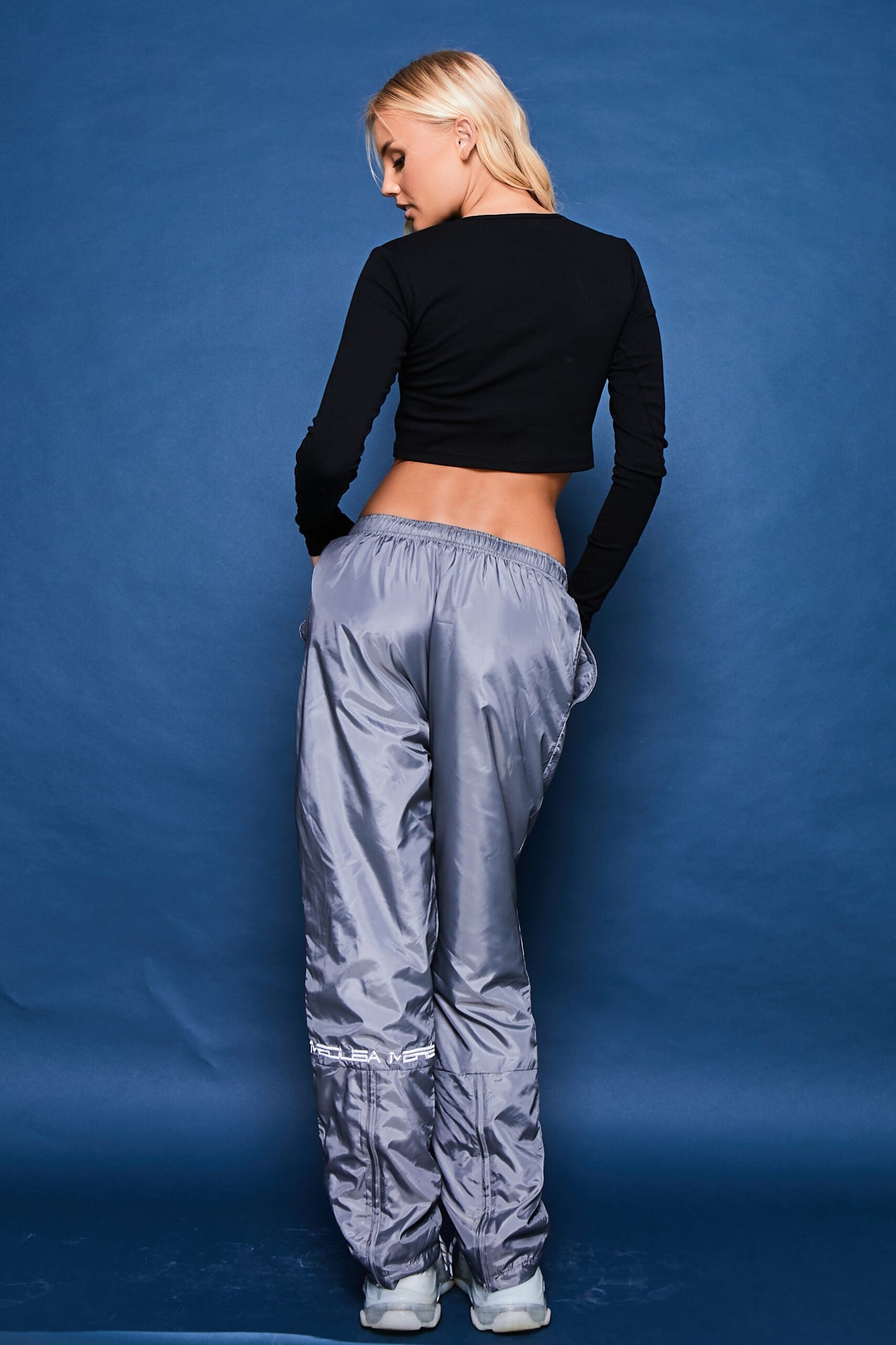 Silver Grey Sheen Joggers