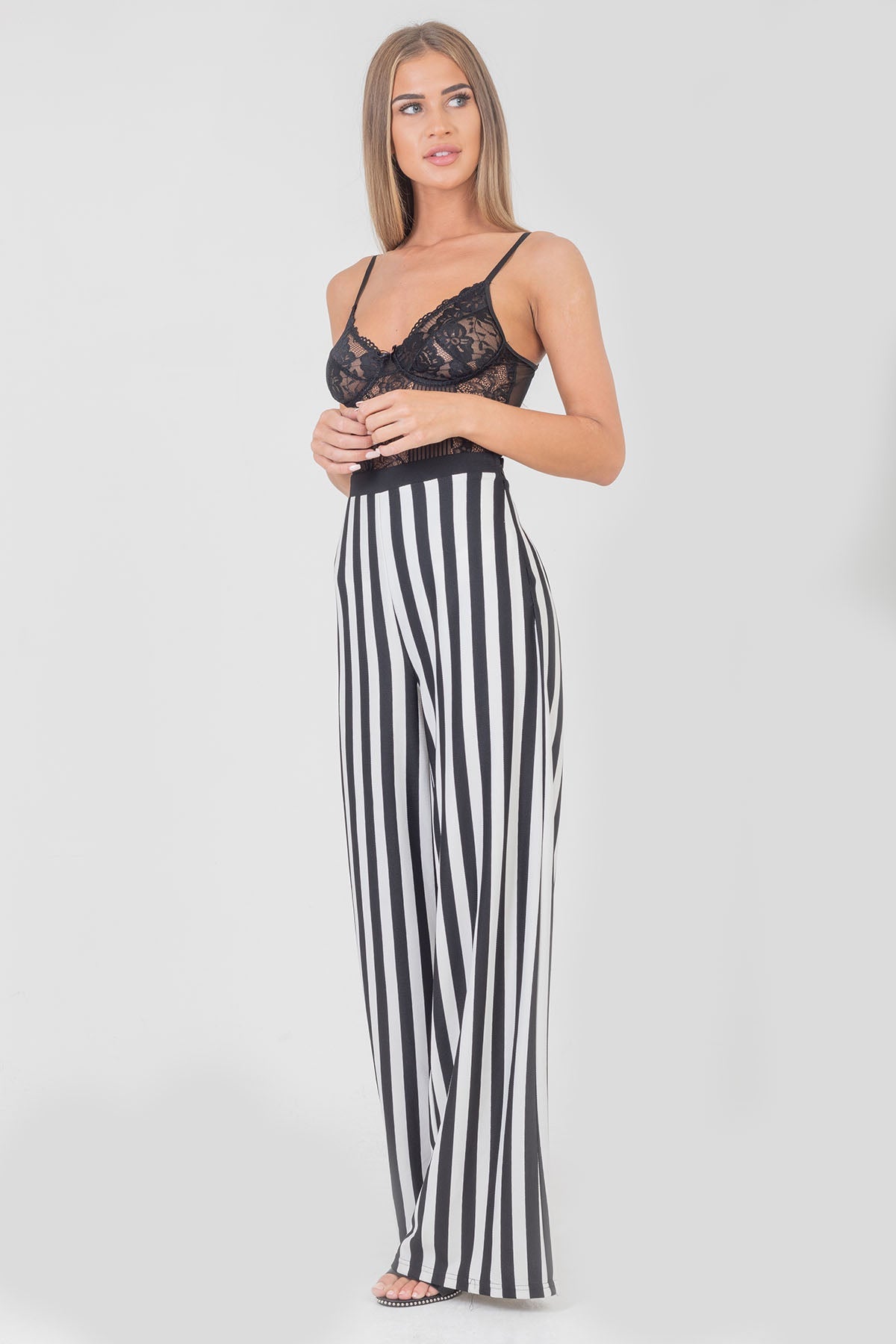 Wide Leg Trousers Black & White