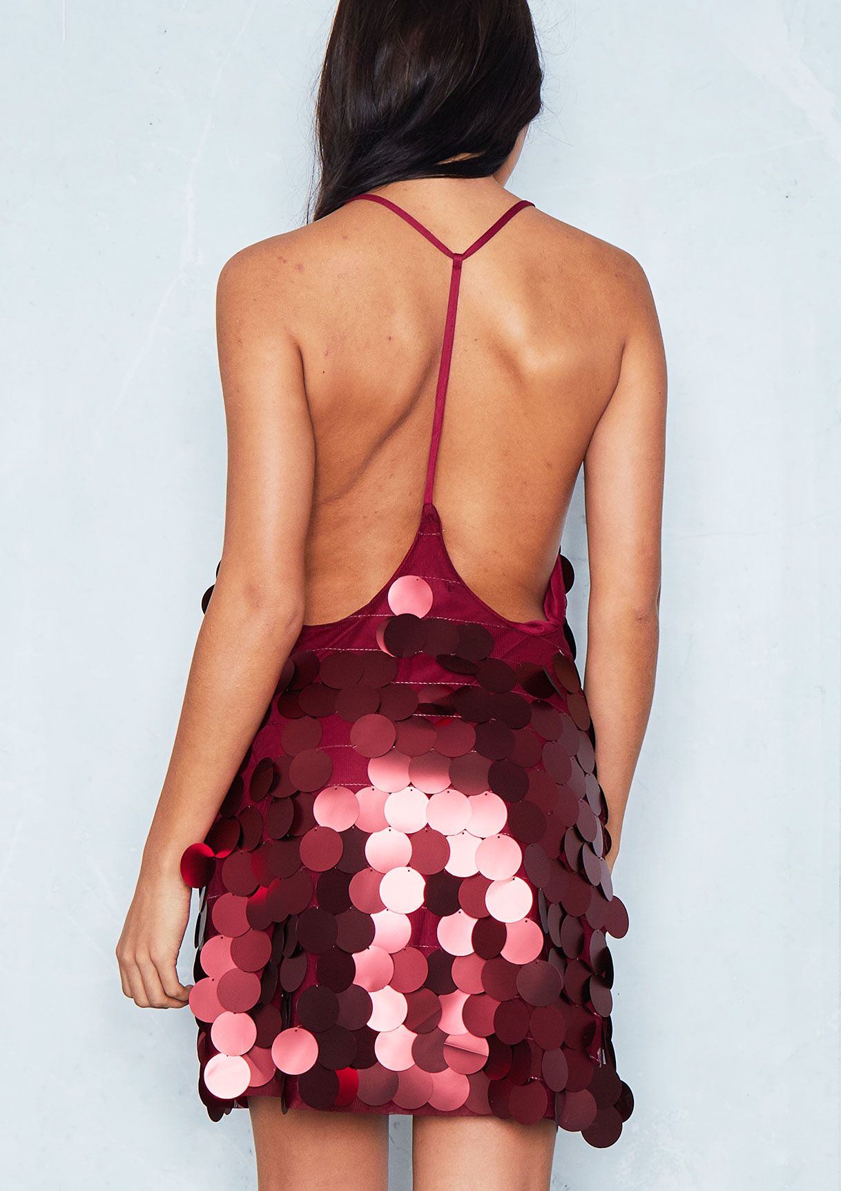 Large Sequin Dress Wine