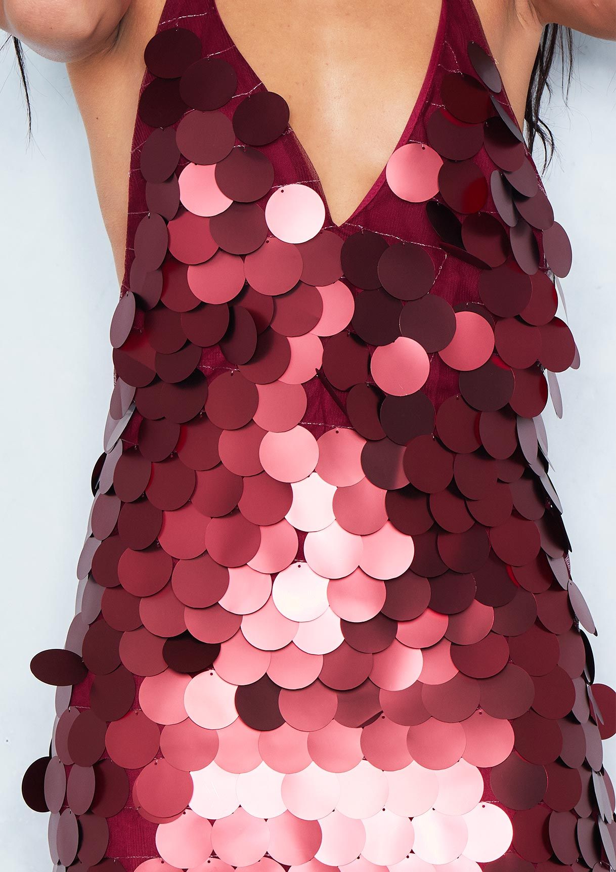 Large Sequin Dress Wine